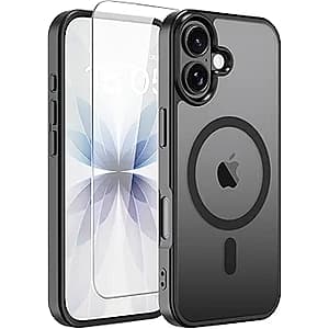 GROZHJAL iPhone 17 Magnetic MagSafe Case w/ Screen Protector (Black) $3.25