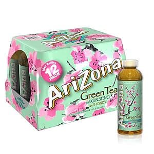 12-Pack 16-Oz Arizona Green Tea w/ Ginseng & Honey $6