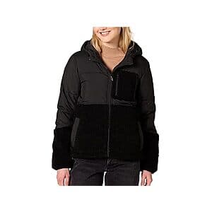 Amazon Essentials Women's Full Zip Sherpa Fleece Hooded Puffer Jacket (Various) $20 + Free Shipping w/ Prime