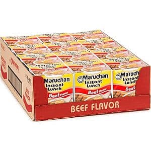 12-Pk 2.25-Oz Maruchan Instant Lunch Cups (Beef) $4.45 w/ S&S