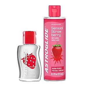 2-Pk 2.5-Oz & 8.5-Oz Astroglide Water-Based Strawberry Flavored Personal Lubricant $14.10