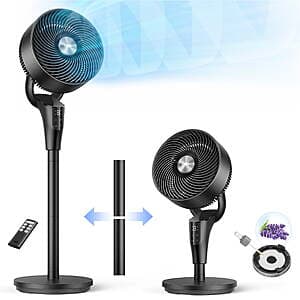 DREO 2-in-1 Pedestal Table Floor Fan w/ Oscillation, Remote & Aromatherapy Pad $68 + Free S&H