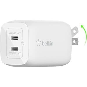 Belkin 65W Dual Port GaN USB-C Wall Charger (PD 3.0) $20
