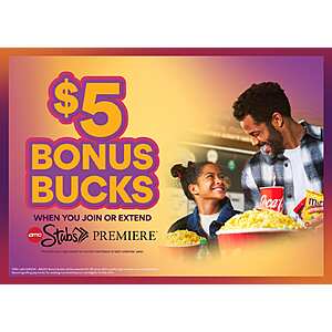 AMC Theatres: Join or Extend Stubs Premiere Membership + $5 Bonus Bucks $15/yr