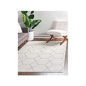 5' x 8' Unique Loom Trellis Frieze Collection Area Rug (Geometric, Ivory/Gray) $27 + Free Shipping w/ Amazon Prime