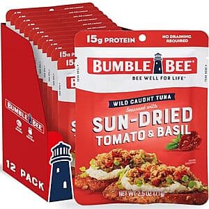 12-Pack 2.5-Oz Bumble Bee Wild Caught Tuna Pouches (Various) $6.60 w/ Subscribe & Save