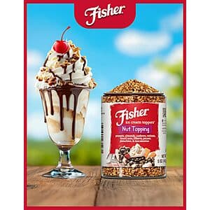 5oz. Fisher Mixed Nuts Ice Cream Topping (Peanuts, Almonds, Cashews & More) $2.85 w/ Subscribe & Save