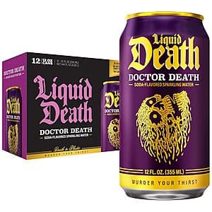 Select Accts: 12-Pk 12-Oz Liquid Death Soda-Flavored Sparkling Water (Various) from $8.35 w/ S&S
