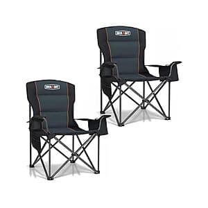 2-Pk Overmont Oversized Padded Camping Chairs $59 + Free S&H w/ Prime