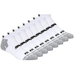 8-Pack PUMA Men's Low Cut Socks (White/Grey) $7.90 w/ Subscribe & Save