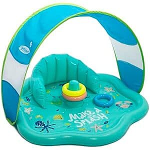 SwimSchool Infant Baby Splash Mat w/ Backrest & Canopy $5
