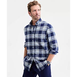 Club Room Men's Regular-Fit Flannel Shirt (various) $9.95 + Free Store Pickup