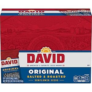 12-Pack 1.625-Oz DAVID Salted & Roasted Sunflower Seeds (Original) $4.15 w/ Subscribe & Save