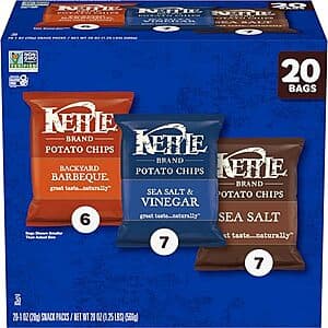 20-Pack 1-Oz Kettle Brand Potato Chips (Variety Pack 2) $6.35 w/ S&S