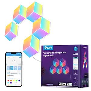 5-Piece Govee Glide Hexagon Pro WiFi LED Wall Light Panels $48 + Free S/H