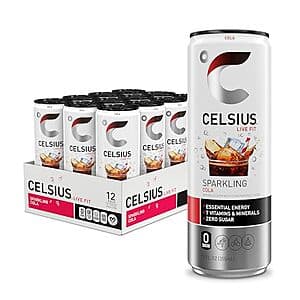 12-pk 12-oz CELSIUS Sugar Free Energy Drink (Sparkling Cola) $13.25 w/ S&S
