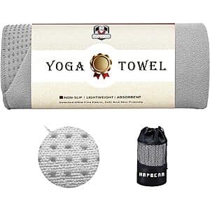 Prime: HAPBEAR 72" x 24" Non-Slip Microfiber Hot Yoga Towel Mat (Grey or Blue) $10 + Free S&H