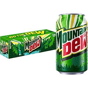 Select Locations: 12-Pack 12-Oz Mountain Dew Soda Cans from 3 for $8.95