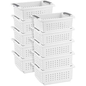 10-Pack Sterilite Medium Stacking Basket (White) $27.40