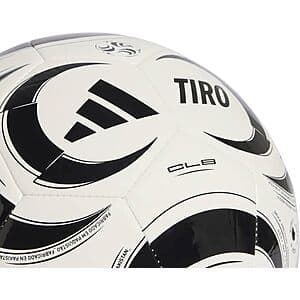 adidas Tiro Club Soccer Ball (Size 5, White/Black) $12.70 or less
