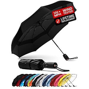 Repel Windproof Auto Open/Close Lightweight Compact Umbrella (Black) $15.10 & More