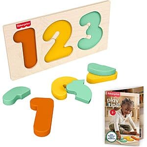 Fisher-Price Wood Montessori 1-2-3 Puzzle Kids Toy $5.35