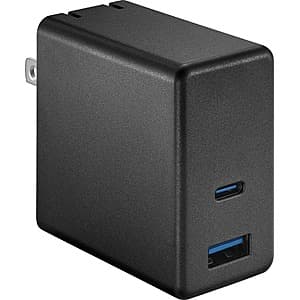 65W Best Buy Essentials Dual-Port USB-C/USB-A Wall Charger w/ Foldable Prongs $12 + Free S&H