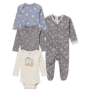 4-Piece Gerber Baby Boys' or Girls' Bodysuits & Sleep ‘N Play Set (Various) $6.40