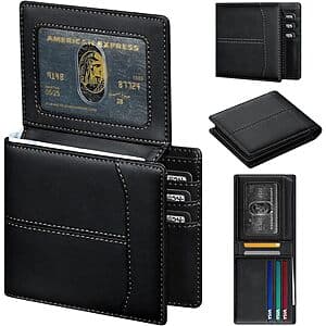 Furid Men's Leather RFID Bifold Wallets (2 Colors) $5