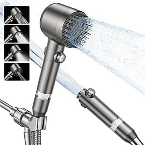 Prime Members: Jomst 4-Spray Mode Handheld Shower Head w/ Stainless Steel Hose $11 + Free S&H