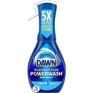 16-Oz Dawn Platinum Plus Powerwash Dish Spray (Fresh Scent or Free & Clear) $2.70 w/ Subscribe & Save