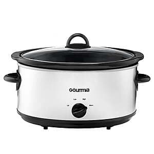 6-Quart Gourmia Slow Cooker w/ 3 Heat Settings & Keep Warm (White) $18