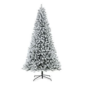 9' Holiday Time Pre-Lit Flocked Frisco Pine Artificial Christmas Tree $99 + Free Shipping