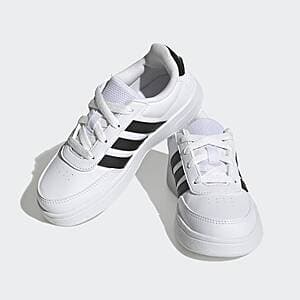 adidas Kids' Breaknet Lifestyle Court Lace Shoes (Cloud White/Core Black) $18 + Free S&H