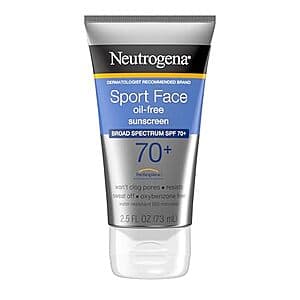 2.5-Oz Neutrogena Sport Face Oil-Free Lotion Sunscreen (Broad Spectrum SPF 70+) $2.90 w/ Subscribe & Save