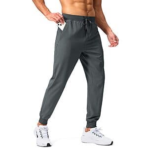 Pudolla Men's Joggers Sweatpants w/ 3 Zipper Pockets (Various Colors) from $11.40