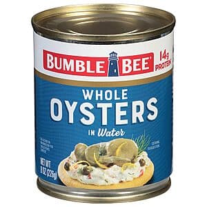 8-Oz Bumble Bee Premium Select Whole Canned Oysters $2.15 w/ Subscribe & Save