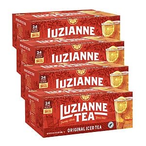 4-Pack 24-Count Gallon Size Luzianne Original Iced Tea Bags (Unsweetened) $9.55
