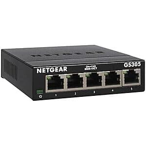 Netgear GS305 Unmanaged 5-Port Gigabit Ethernet Switch $10