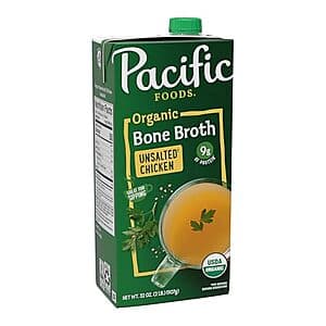 32-Oz Pacific Foods Organic Bone Broth (Unsalted Chicken) 6 for $15.75 w/ Subscribe & Save