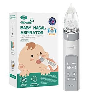 Grownsy Electric Rechargeable Baby Nasal Aspirator w/ 3 Soft Silicone Tips from $16 + Free S&H