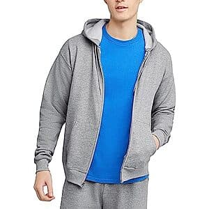 Hanes Men's Full-Zip EcoSmart Hoodie (Ash) $10