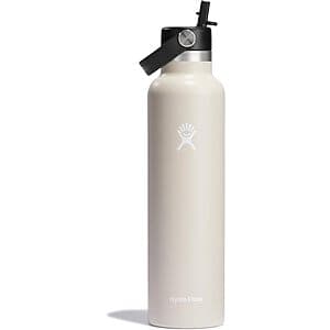 24-Oz Hydro Flask Insulated Stainless Steel Water Bottle w/ Built-In Straw Lid (Oat) $12