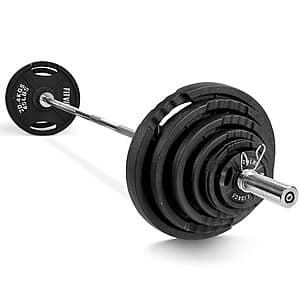 2" Fitvids Olympic Cast Iron Barbell Set w/ 300-Lbs Weight Plates & 7' Barbell $260 + Free Shipping