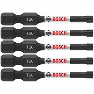 5-Pk Bosch 2" Torx #20 Impact Tough Power Bits $3.85