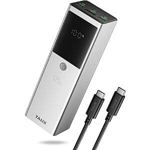 3-Port TALIX 12800mAh 125W Laptop Power Bank w/ 240W USB-C Cable $22 + Free S&H