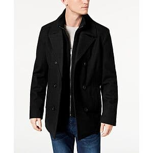 Kenneth Cole Men's Wool Blend Peacoat w/ Bib $50 + Free S&H