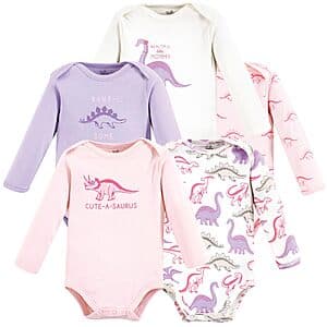 5-Pack Touched by Nature Baby Organic Cotton Bodysuits (Retro Dino) $9.40