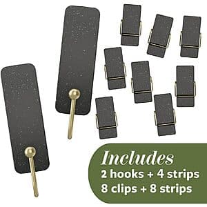 Command Mixed Hooks Pack (2 Medium Hooks, 8 Spring Clips, 12 Command Strips) $5.85