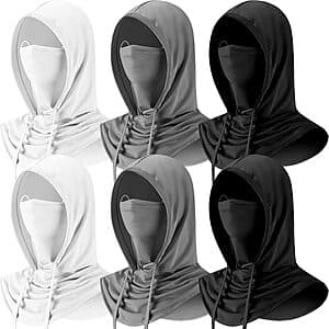 6-Pk Frienda Balaclava Ski Masks (White, Dark Gray, Black) $8